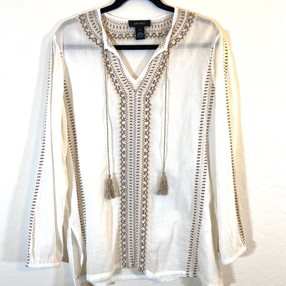 Karen Kane Boho Gorpcore Granola Earthy Women’s Small Peasant Top - Picture 1 of 14